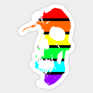 Neon Rainbow Skull Sticker